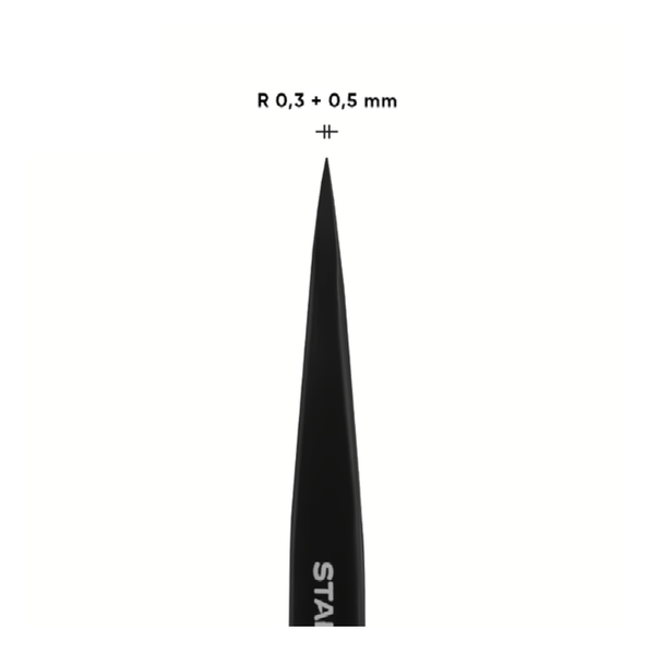 STALEKS PRO EXPERT 11 TYPE 5 &mdash; Професійний пінцет для брів (точкові кромки) Black 28844558 фото